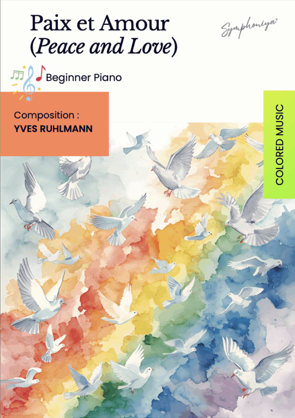 Paix et Amour (Peace and Love) – Beginner Piano | Colored Music